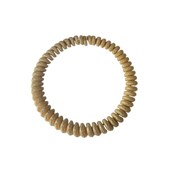1980s Textured Gold Plate Nugget Sculptural Heavy Collar Choker Necklace - Picture 2 of 6